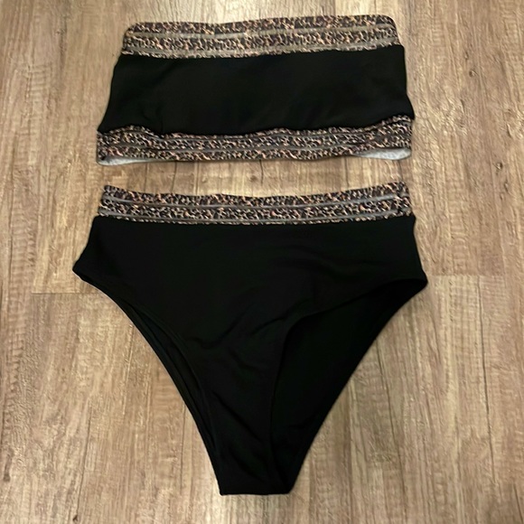 Other - New Strapless Leopard High Waist Bikini